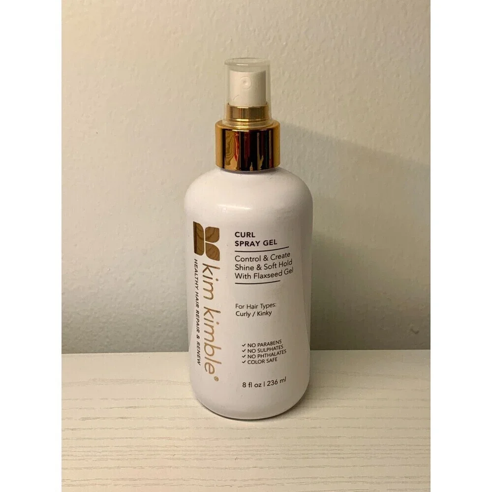 Kim Kimble Repair Renew Hair Styling Curl Spray Gel 8oz Kinky Flaxseed Gel Shine